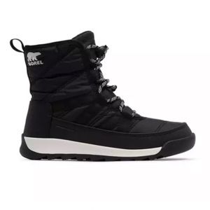 Sorel Whitney II short lace waterproof insulated winter snow boots black red 4